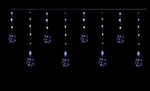 Vánoční světelný závěs s 8 zářivými koulemi z mikro řetězu, 3m, 156 LED, různé barvy na výběr Barva: Studená bílá
