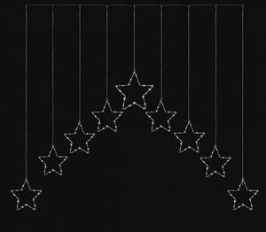 Vánoční LED závěs s 9 hvězdami ve tvaru V, 1,3m, různé barvy na výběr Barva: Studená bílá