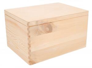 ČistéDřevo Dřevěný box s víkem 40 x 30 x 24 cm bez rukojeti