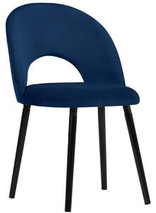 Královsky modrá sametová jídelní židle MICADONI TANTI