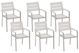 Sada 6 jídelních židlí bílá VERNIO