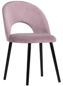Růžová sametová jídelní židle MICADONI TANTI