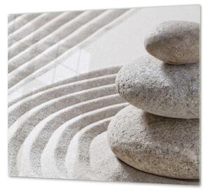 Ochranná deska světlé zen kameny - 40x60cm / S lepením na zeď