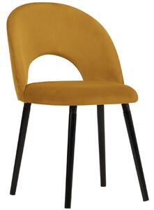 Žlutá sametová jídelní židle MICADONI TANTI