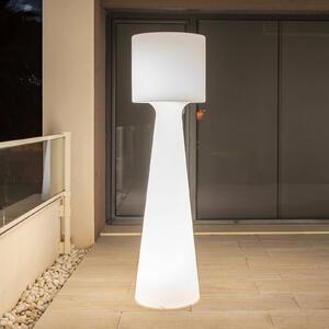 Newgarden Stojací lampa Grace LED, dobíjecí baterie, výška 140 cm, stmívatelný, Bílá / opál, Plast, Moderní