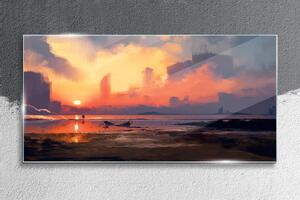 Obraz na skle Obraz na skle Abstrakce mlhy Sunset