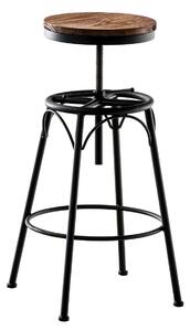 Industriální barová židle Beam, kov / dřevo Barva Černá
