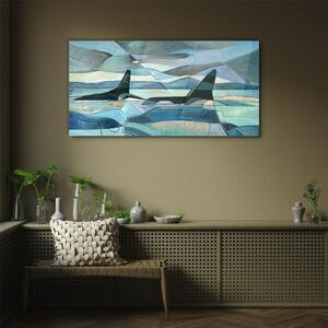 Obraz na skle Obraz na skle Abstraktní velryba zvíře