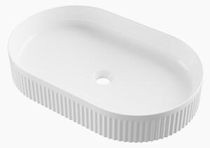 Gamma Frezja, oválné umyvadlo na desku 595x380x100 mm, bílá lesklá, GMA-UC-FREZJAOW