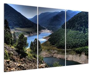 Obraz řeky mezi horami (120x80cm)