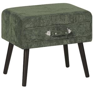 Manšestrový noční stolek zelený EUROSTAR