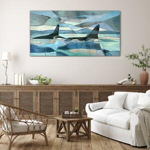 Obraz na skle Obraz na skle Abstraktní velryba zvíře