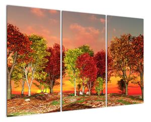 Obraz přírody - barevné stromy (120x80cm)