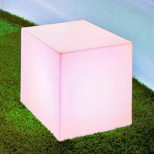 Newgarden solární světlo Cuby cube, výška 43 cm, stmívatelný, Bílá / opál, Plast, Moderní