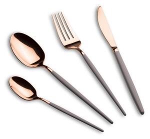 Sada příborů nerez 24 ks leštěná Taupe - Rose Gold