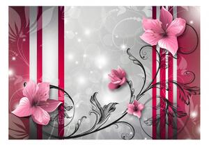 Tapeta růžová lilie + lepidlo ZDARMA Velikost (šířka x výška): 150x105 cm