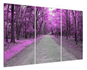Moderní obraz - fialový les (120x80cm)