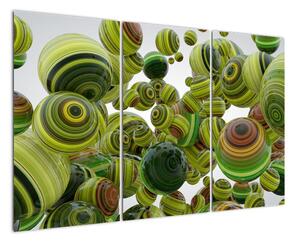 Abstraktní obraz - zelené koule (120x80cm)