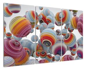Abstraktní obraz barevných koulí (120x80cm)