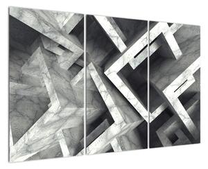 Abstraktní černobílý obraz (120x80cm)