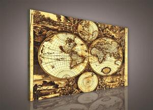 Obraz na plátně mapa světa 223O1, 75 x 100 cm, IMPOL TRADE