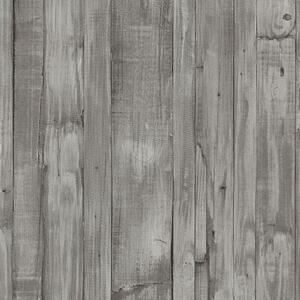 Vliesové tapety na zeď Origin 42104-30, dřevěné prkna hnědo-šedé, rozměr 10,05 m x 0,53 m, P+S International