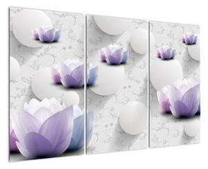 Abstraktní obraz květů (120x80cm)