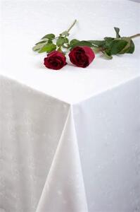 Ubrus PVC bílý s květy, návin 20 m x 140 cm, IMPOL TRADE 5656002