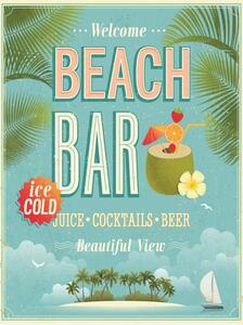 Retro cedule Beach Bar, rozměr 40 x 30 cm, IMPOL TRADE PT075T2