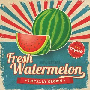 Retro cedule Fresh Watermelon, rozměr 30 x 30 cm, IMPOL TRADE PT078T1