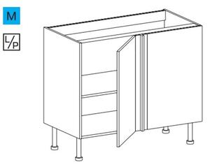 EBS ES99RLPB Skříňka spodní rohová 110 cm, bílá lesk 1 set