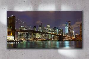 Obraz na skle Obraz na skle Město River Bridge Light