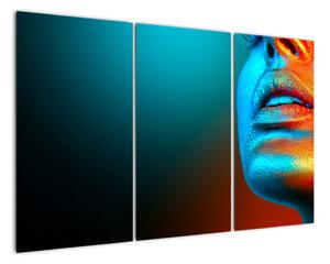 Obraz - osvětlený obličej ženy (120x80cm)