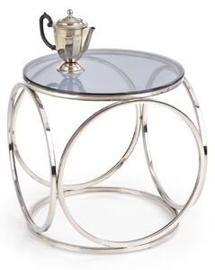Konferenční stolek VENUŠE - stříbrný/kouřové sklo