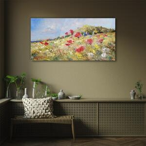 Obraz na skle Obraz na skle Abstrakce květiny Krajina