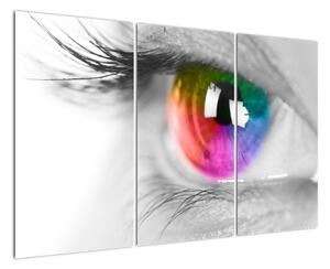 Moderní obraz: barevné oko (120x80cm)