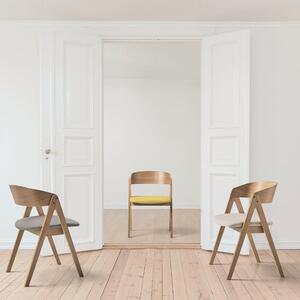 Přírodní dřevěná jídelní židle Somcasa Rina se šedým sedákem