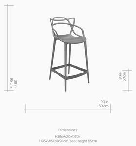 Barová židle Masters, v. 65 cm, více barev - Kartell Barva: bílá