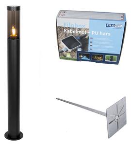Moderní černá venkovní sloupková lampa 80 cm IP44 - Rox