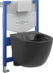 Mexen Fenix XS-F, podomítkový modul a závěsné WC Lena, černá matná, 6803322XX85