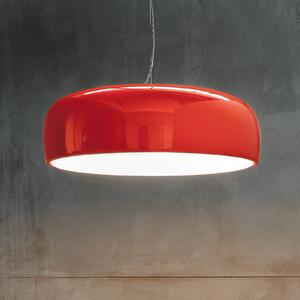 FLOS Závěsné svítidlo Smithfield S v červené barvě, stmívatelný, Červená, Obývací pokoj / jídelna, Hliník, Design