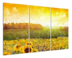 Obraz slunečnice na poli (120x80cm)