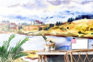 Tapeta akvarelová vesnička