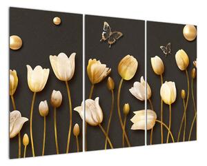 Obraz zlatých tulipánů (120x80cm)