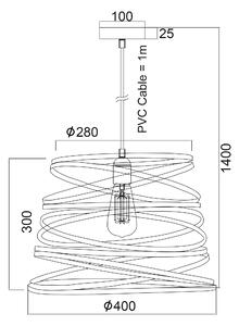ACA DECOR Závěsné svítidlo Spiral Ø 40 cm