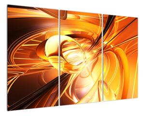 Oranžový abstraktní obraz (120x80cm)