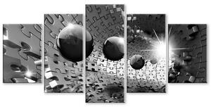 3D obraz puzzle Grey Velikost (šířka x výška): 100x50 cm