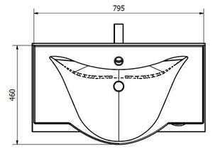 EBS K-Plus Skříňka s umyvadlem 80x90 cm, bílá 1 set - SENESI