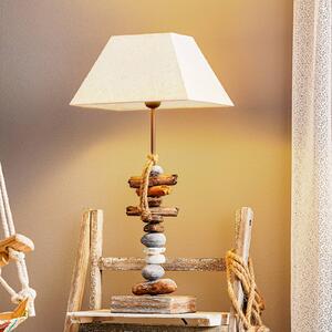 Stolní lampa Seregon s kamennou dekorací, výška 63 cm