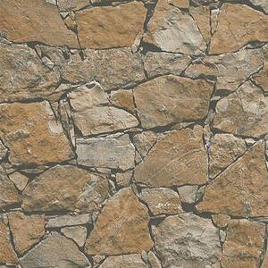 Vliesové tapety na zeď Wood´n Stone 95863-1, kámen štípaný hnědý, rozměr 10,05 m x 0,53 m, A.S.Création